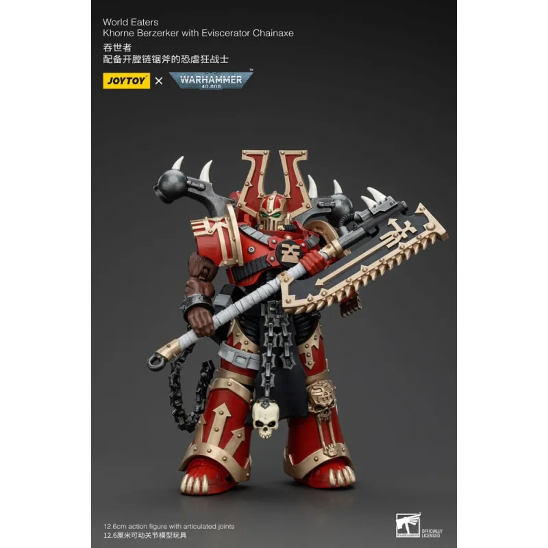 Warhammer 40k Figure 1/18 World Eaters Khorne Berzerker with Eviscerator Chainaxe 13 cm Figuren