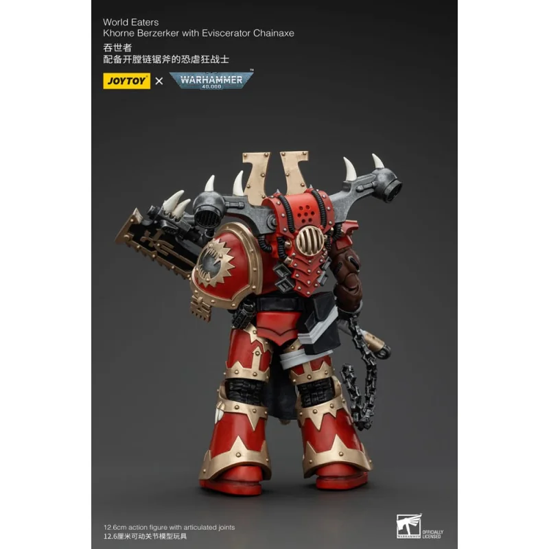 Warhammer 40k Figure 1/18 World Eaters Khorne Berzerker with Eviscerator Chainaxe 13 cm Joy Toy (CN)