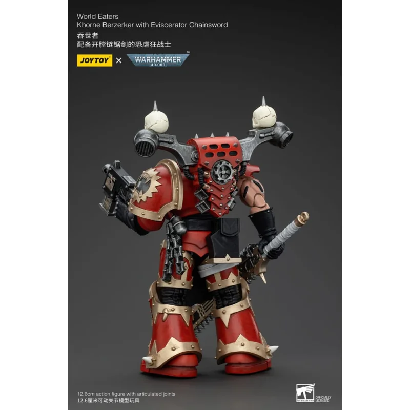 Warhammer 40k Figure 1/18 World Eaters Khorne Berzerker with Eviscerator Chainsword 13 cm Joy Toy (CN)