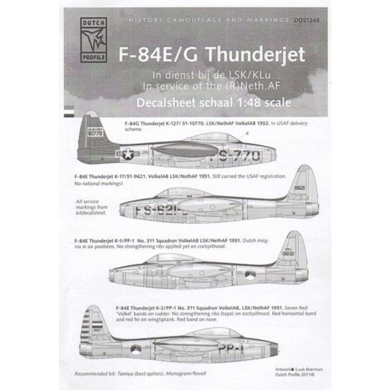 Republic F-84E/G Thunderjet in service of the (R)NethAF