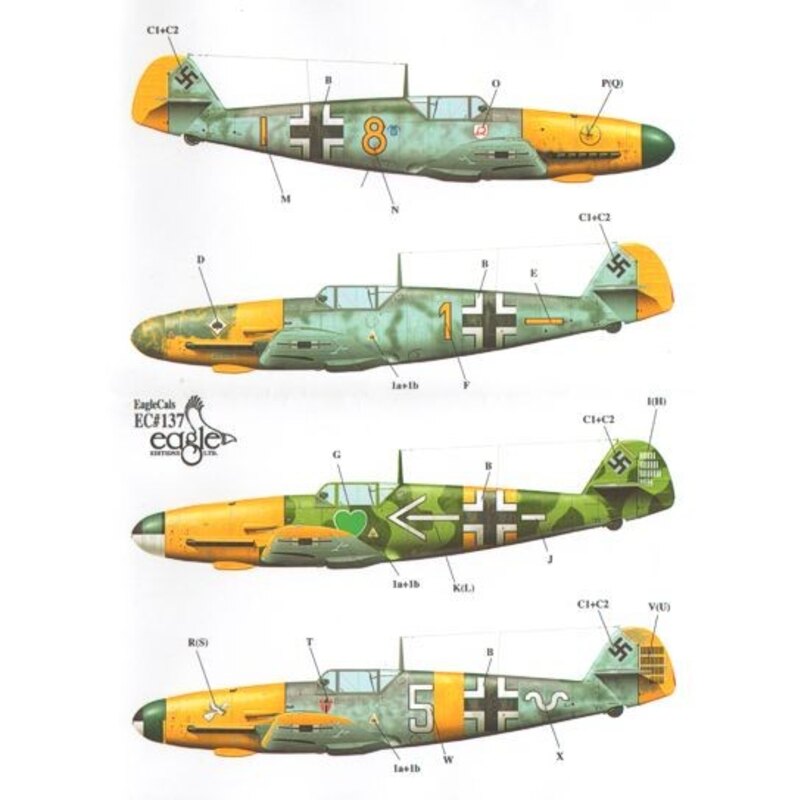 Messerschmitt Bf 109F-2 includes.... Yellow 8 Fw. Heinz Jahner 9./JG 2 Yellow 1 Uffz. Felix Sauer 6./JG 53 - + - Major H