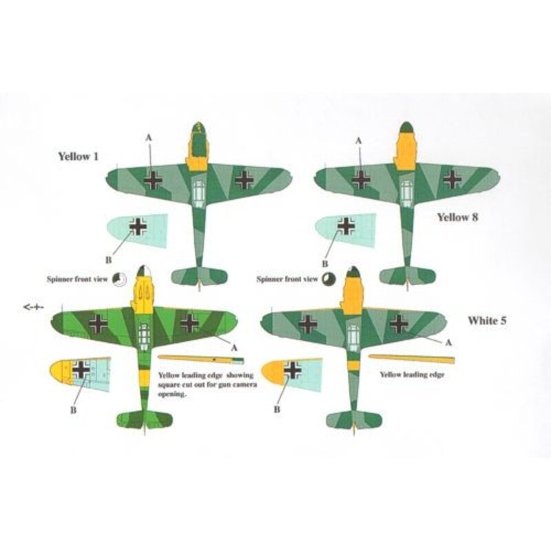 Messerschmitt Bf 109F-2 includes.... Yellow 8 Fw. Heinz Jahner 9./JG 2 Yellow 1 Uffz. Felix Sauer 6./JG 53 - + - Major H