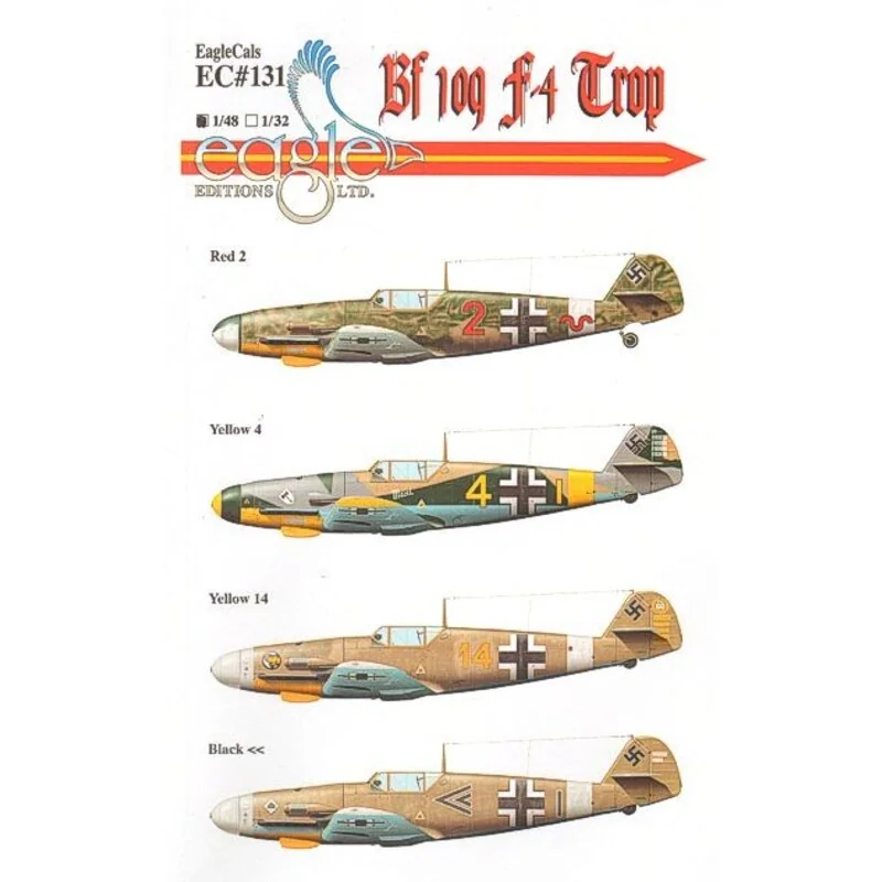 Messerschmitt Bf 109F-4. Markings for Red 2 8./JG 27 Yellow 4 9./JG 27 Pilot: Obfw. Eberhard von Boremski Yellow 14 3./JG 27 H.J