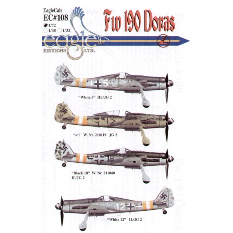 Focke Wulf Fw 190D-9 Pt 2 (4) White 17 1/JG 2 RLM 75/76/83 Yellow 9 3/JG 2 RLM 757683 Black II Stab jg 2 RLM 74/75/76/83 RLM 74