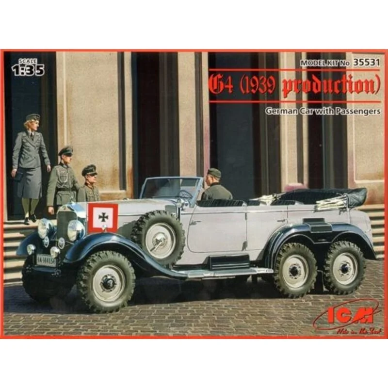 G4 (1939-Produktion), deutsches Auto mit Passagieren (3 Figuren)