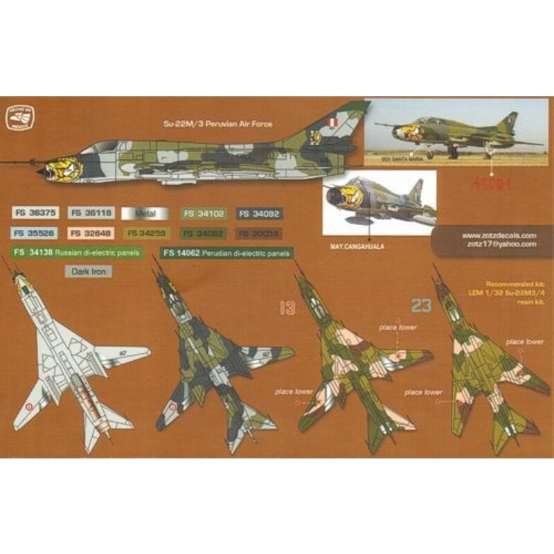 Suchoi Su-22M3/4 Fitter decal sheet