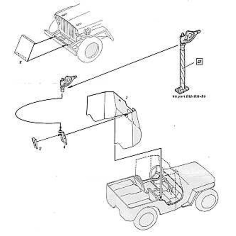 Rüstungsteller von Willys Jeep (für Bausätze von Tamiya) für Tamiya 35219 Super-Detail-Set für Militärfa