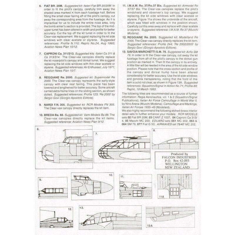 Italian Fighters II. Macchi C.202 (designed to be used with Hasegawa kits) Fiat G.50 (designed to be used with Airfix kits) Macc