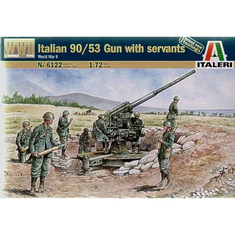 2WK-Italiener 90/53 Kanone mit Besatzung