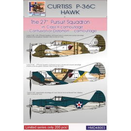 Decal Curtiss P-36C Hawk. USAAF Pt.1 (27th Pursuit Sqn) 