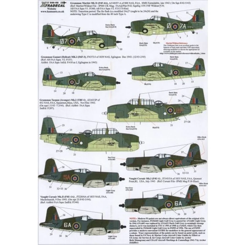 Yanks with Roundels. U.S. Aircraft in the FAA Pt 1 (5) Grumman F4F-4A Martlet/Wildcat Mk.II AJ148 07-A 888 NAS HMS Formidable 19