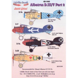 Decal Albatross D.III/V Pt 2 (4) Jasta 76b Vfw Karl Hopf Yellow nose and blue/white check on rear fuselage and tail; Jasta 28 Re