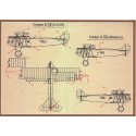 Fokker D.VII Pt 2 (6) Jasta 19 Yellow nose; Jasta 18 blue fuselage with blue/white check band; Jasta 13 Lozenge fuselage with bl