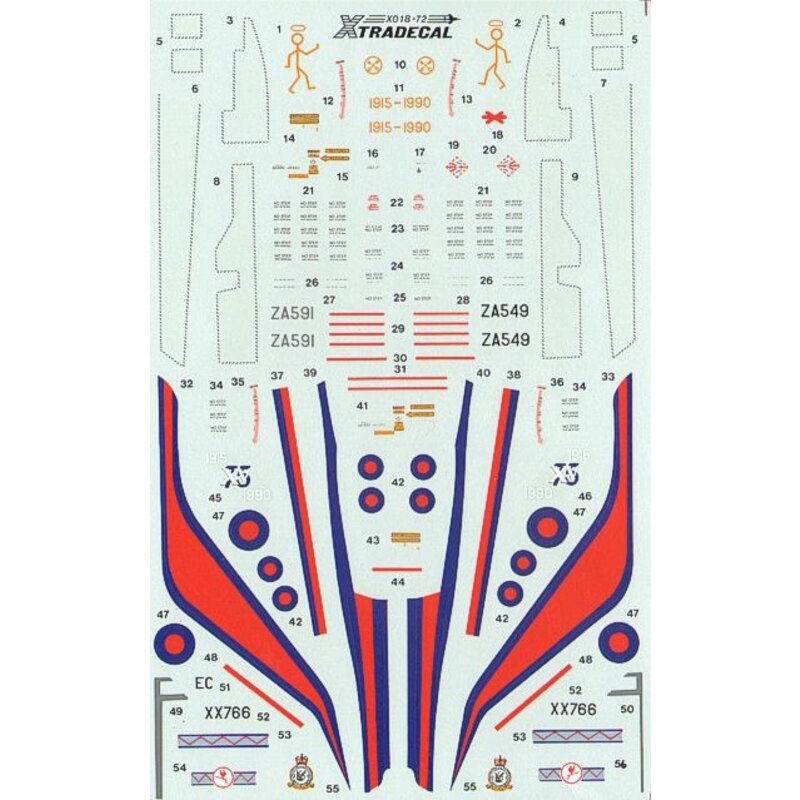 RAF Update 1990 #1 (3) Panavia Tornado GR.1 ZA591 16 Sqn 75th Anniversary black aircraft with large Saint on fin; ZA549 15 Sqn