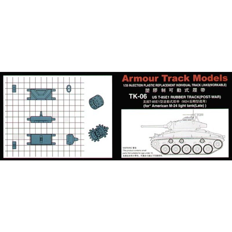 US T-85E1 M24 Chaffee (spät) Rubber Block. (Spritzguss)