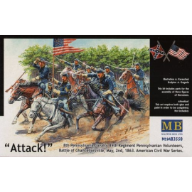 US Civil War Series: Der Angriff der 8. Pennsylvania Kavallerie Figur