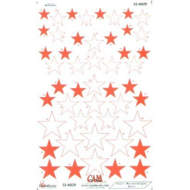 Decal Russian Red Stars nationale Insignien, 4 Größen. Kann mit oder ohne rot / weiße Kontur verwendet werden 