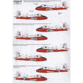 Decal BAe Jet Provost T.5 Pt 1 (11) XW290 in drei leicht unterschiedliche Regelungen mit dem Red Pelikane tolle Display Team am 
