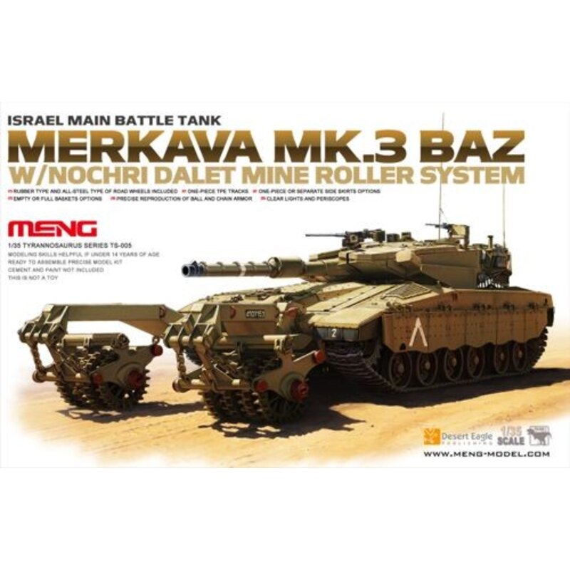 Israel Main Battle Tank Merkava Mk.3 BAZ with Nochri Dalet Mine Roller System