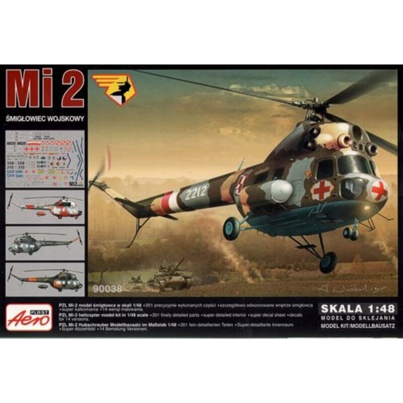 Mil Mi-2 Armee-Hubschrauber 1 / 48-90038 Aeroplast Modellbausatz