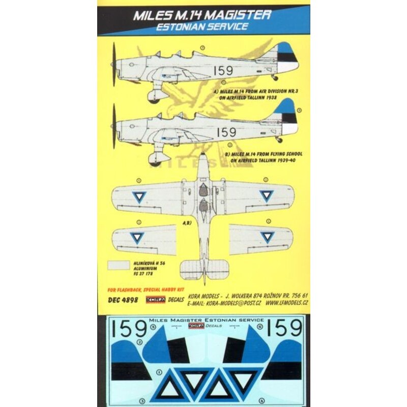 Meilen M.14 Magister (Estonian Service) ( der verwendet werden kann und mit Flashback Special Hobby Kits)