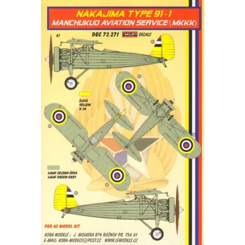 Nakajima Typ 91-1 Mandschukuo Aviation Service ( MKKK ) ( entwickelt, um mit AZ Modellbausätze verwendet werden )