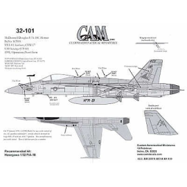 Decal McDonnell-Douglas-F / A-18C Hornet (1) 508/401 163 AA VFA-81 USS Saratoga Sunliners 1991 mit Desert Storm töten Kennzeichn