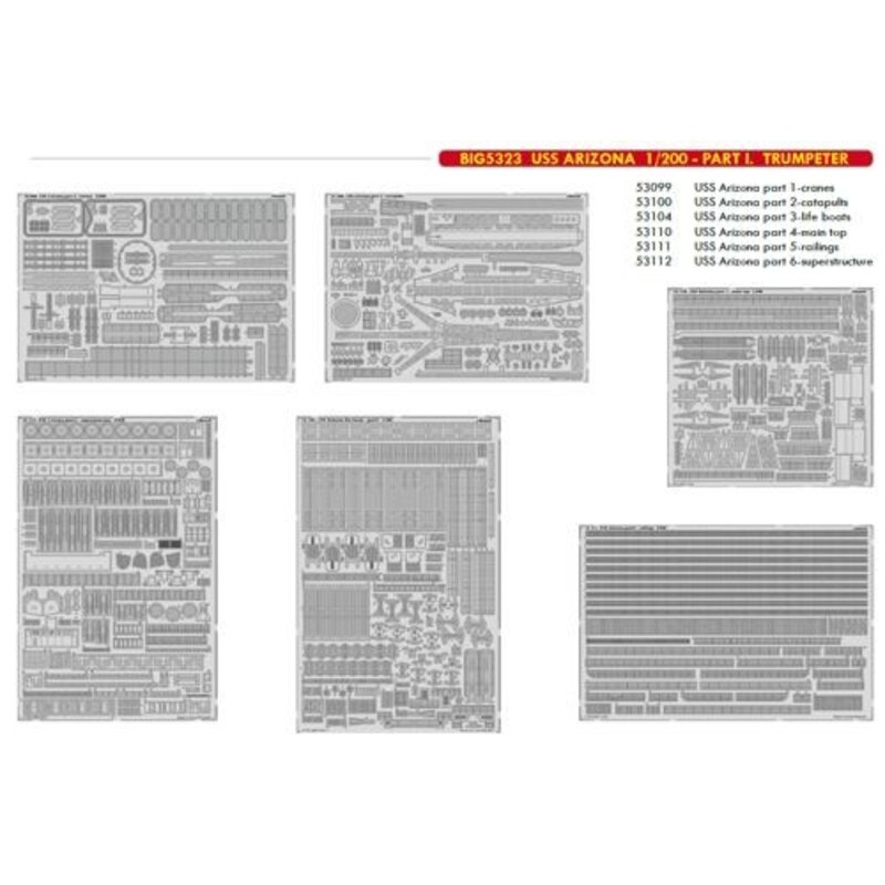 USS Arizona 1/200 - TEIL I. (so konzipiert, dass die Landwirtschaft mit Trumpeter Kits) Das Big-Ed-Set enthält alle These Eduard