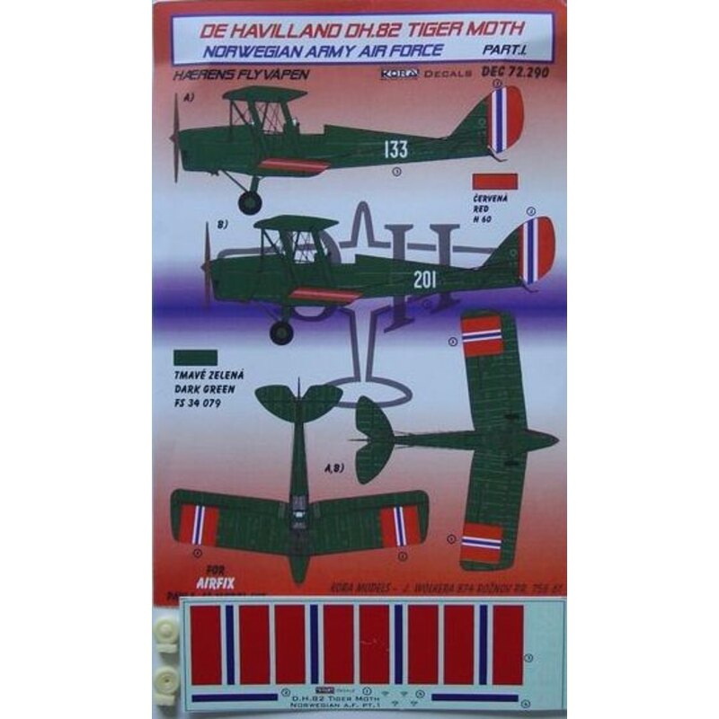 de Havilland Tiger Moth DH.82 Norwegian Army Air Force Teil 1 (so konzipiert, dass die Landwirtschaft mit Airfix, Pavla Models u