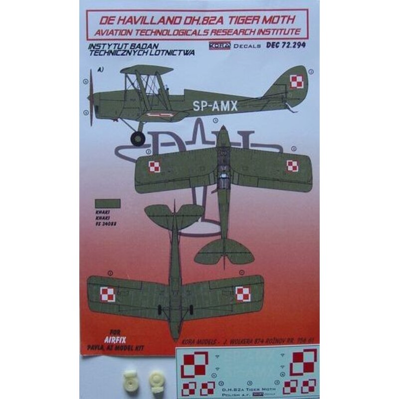 DH.82A de Havilland Tiger Moth Aviation technologische Forschungsinstitut (so konzipiert, dass die Landwirtschaft mit Airfix, Pa