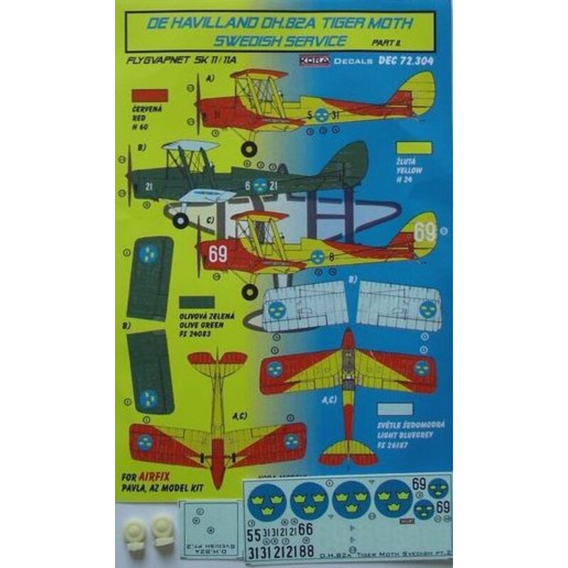 de Havilland Tiger Moth schwedischen Anteil DH.82A Service 2 (so konzipiert, dass die Landwirtschaft mit Airfix, Pavla Models un