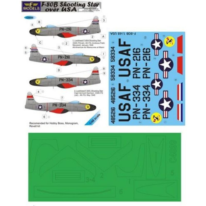 Lockheed F-80B Shooting über USA (Lackmaske enthalten) (mit Hobby Landwirtschaft entwickelt, um Boss, Revell Monogram und Kits B