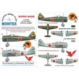 Nakajima Ki-27b NATE 2 Baldachin Maske (innen und außen) + 3 Insignien Masken (entworfen, um bewirtschaften mit Special Hobby Ki