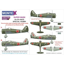 Nakajima Ki-27 Nate 2 Baldachin Maske (innen und außen) + 2 Insignien Masken (entworfen, um bewirtschaften mit Special Hobby Kit