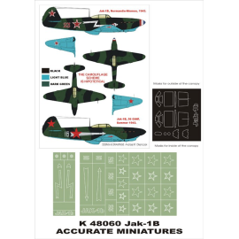 Yakovlev Jak-1 1B 2 Baldachin Maske (innen und außen) + 2 Insignien Masken (so konzipiert, dass die Landwirtschaft mit Acc.M. Ki