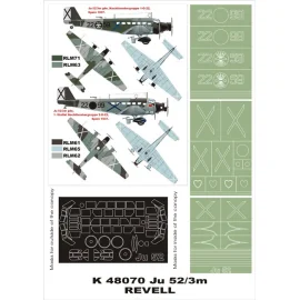 Junkers Ju 52/2 Baldachin 3M Maske (innen und außen) + 3 Insignien Masken (so konzipiert, dass die Landwirtschaft mit Revell-Kit