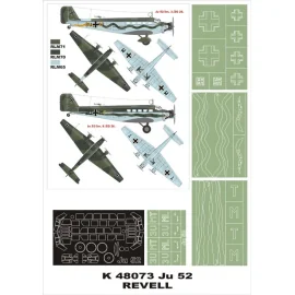 Junkers Ju 52/2 Baldachin 3M Maske (innen und außen) + 4 Insignien Masken (so konzipiert, dass die Landwirtschaft mit Revell-Kit