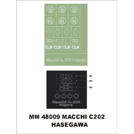 Macchi C.202 1 Baldachin Masken (Aussen) + 1 Insignien Masken (entworfen, um mit Hasegawa bewirtschaften Kits)