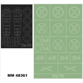 Heinkel He 70 2 Baldachin Masken (innen und außen) + 1 Insignien Masken (so konzipiert, dass die Landwirtschaft mit AZ Models Ki