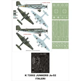 Junkers Ju 52/1 Baldachin 3M Maske (Aussen) + 3 Insignien Masken (entworfen, um mit Italeri bewirtschaften Kits)