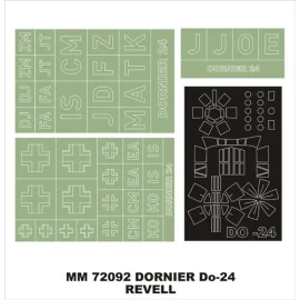 Dornier Do 24T 1 Baldachin Masken (Aussen) + 3 Insignien Masken (entworfen, um mit Revell bewirtschaften Kits)