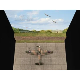 Battle of Britain Airfield Set V.1 (Wand) mit Bonus 3D Komponente: Drei 1/144 Blätter (ca. Abmessungen von Basis und Hintergrund