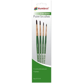 Coloro Paint Brushes Sizes 00, 1, 4, 8 Modellbau-Farbe