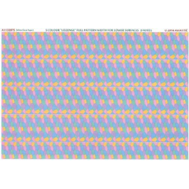 Decal (Weißer Aufkleber Papier) 5 Farben 'Raute' Vollmusterbreite für Unterseiten (verblasst) 