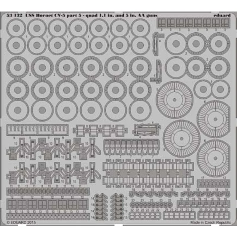 USS Hornet CV-8 Teil 5 - AA Quad und 5 in Pistolen (für den Einsatz mit Merit-Kits verwendet werden)