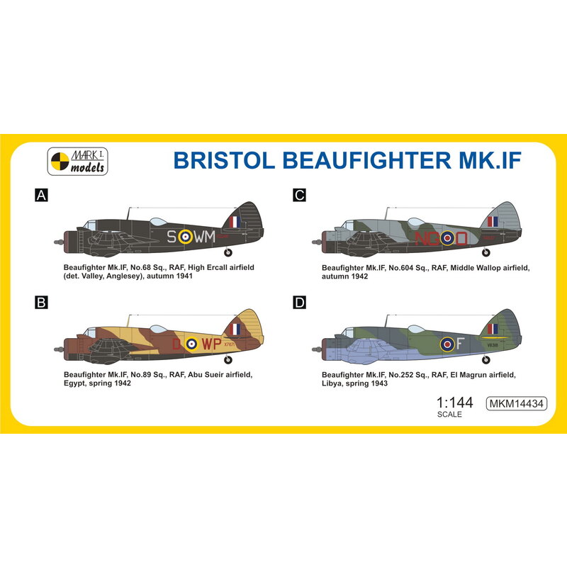 Bristol Beaufighter Mk.IF Night FighterThe Bristol Beaufighter war ein britischer Langstrecken schwerer Jäger, im Jahr 1939 vo