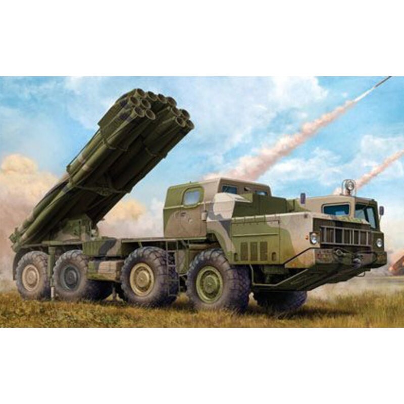 Russian 9K58 Smerch-M auf 9A52-2 Launch Vehicle RSZO / MRLS (Mehrfachraketenwerfer) Raketenwerfer kann auf und ab justiert wer