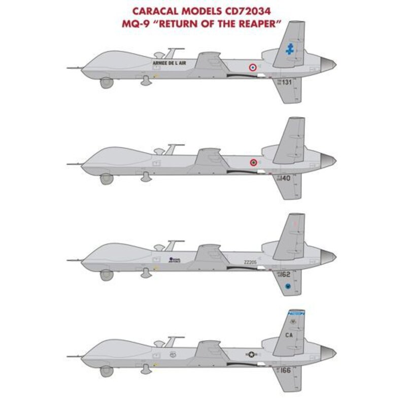 MQ-9 Return of the Reaper Acht Markierungsmöglichkeiten für die MQ-9 Reaper unbemannte Luftfahrzeug, einschließlich der Royal Ai