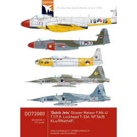 Decal Dutch Jets Gloster Meteor F.4 / Mk.8 T.7, Lockheed T-33, Northrop NF-5A / B KLu 