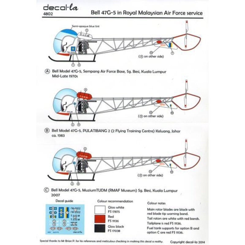 Bell 47G in Royal Malaysian Air Force Service FM-2002 und M26-08 TUDM